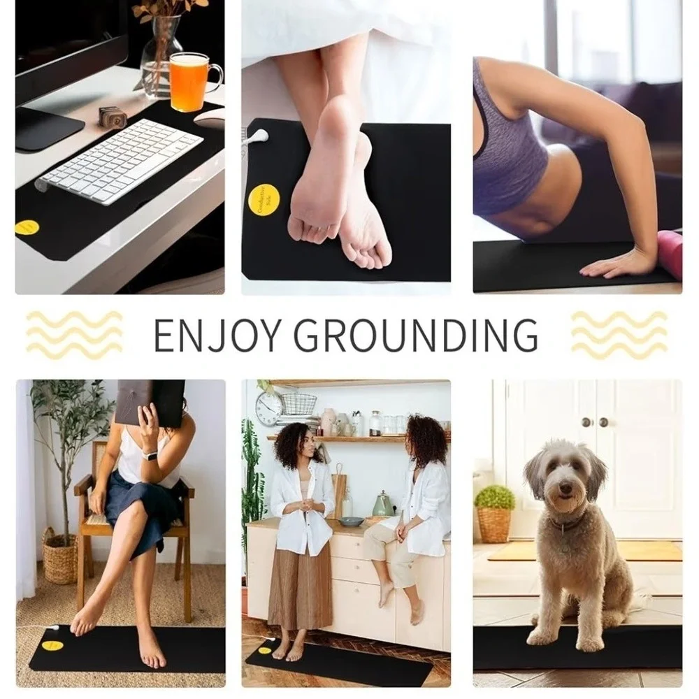 LandKissing Grounding Mat Kit w/ Wrist Bands & Cords Anti Slip Sleep Yoga New
